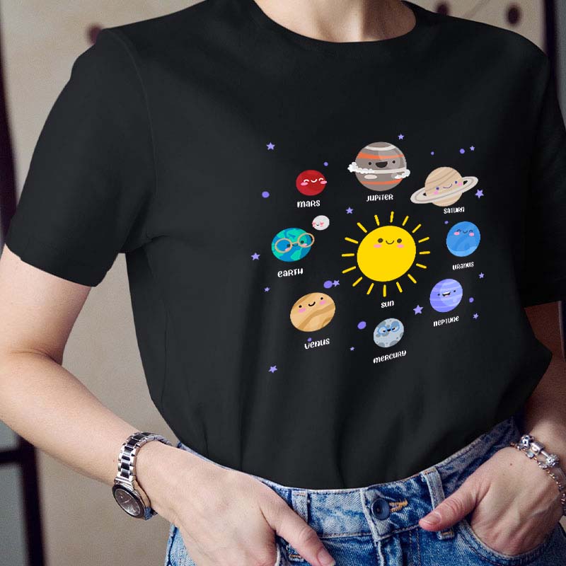 Kawaii Solar System Teacher T-Shirt