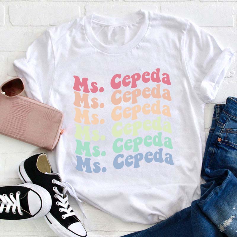 Personalized Name Colorful Letter T-Shirt