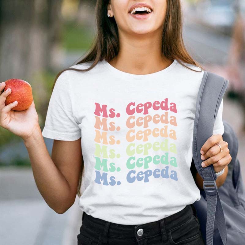 Personalized Name Colorful Letter T-Shirt