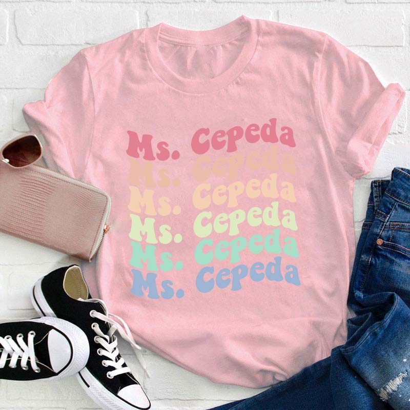Personalized Name Colorful Letter T-Shirt