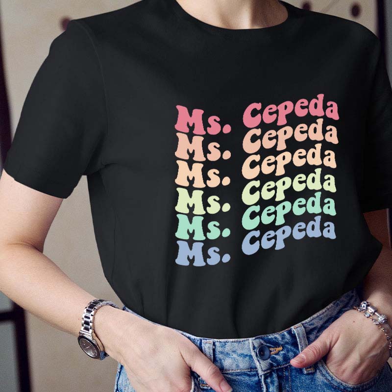Personalized Name Colorful Letter T-Shirt
