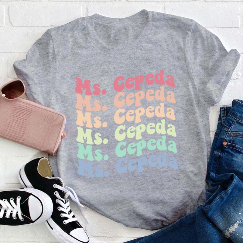 Personalized Name Colorful Letter T-Shirt