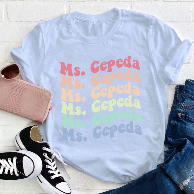 Personalized Name Colorful Letter T-Shirt