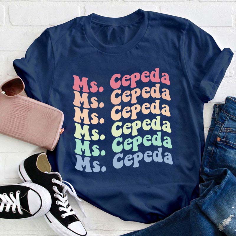 Personalized Name Colorful Letter T-Shirt