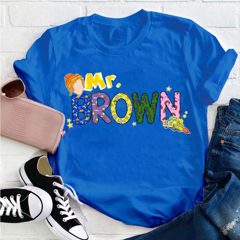 Personalized Name The Magic School Bus Teacher T-Shirt