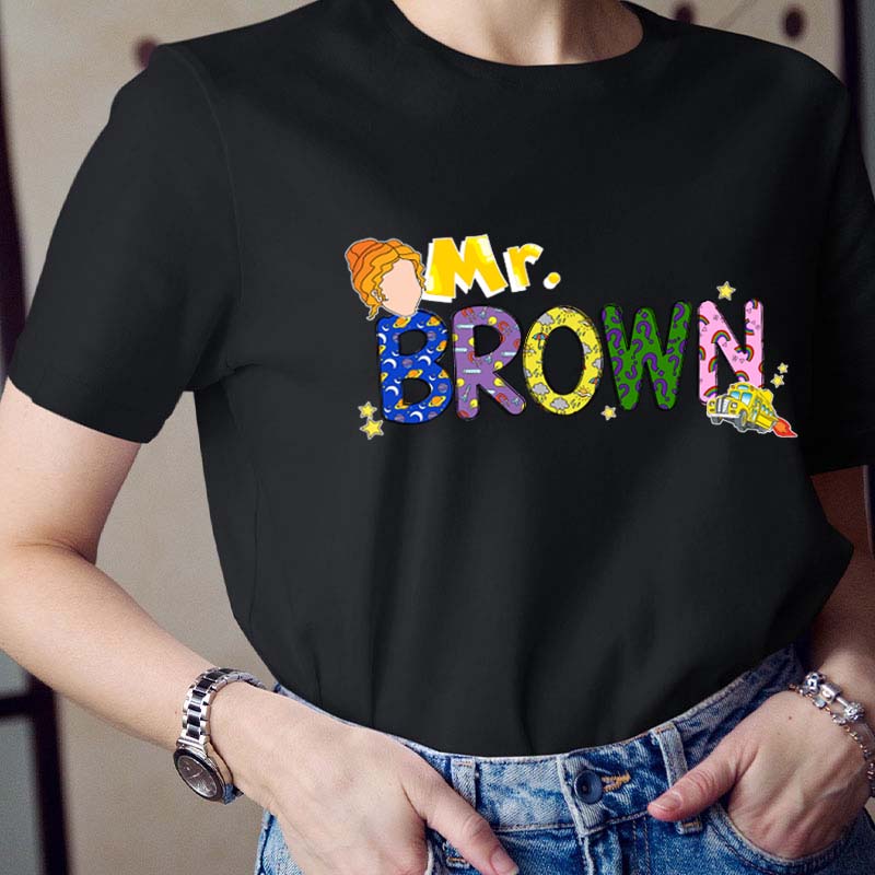 Personalized Name The Magic School Bus Teacher T-Shirt