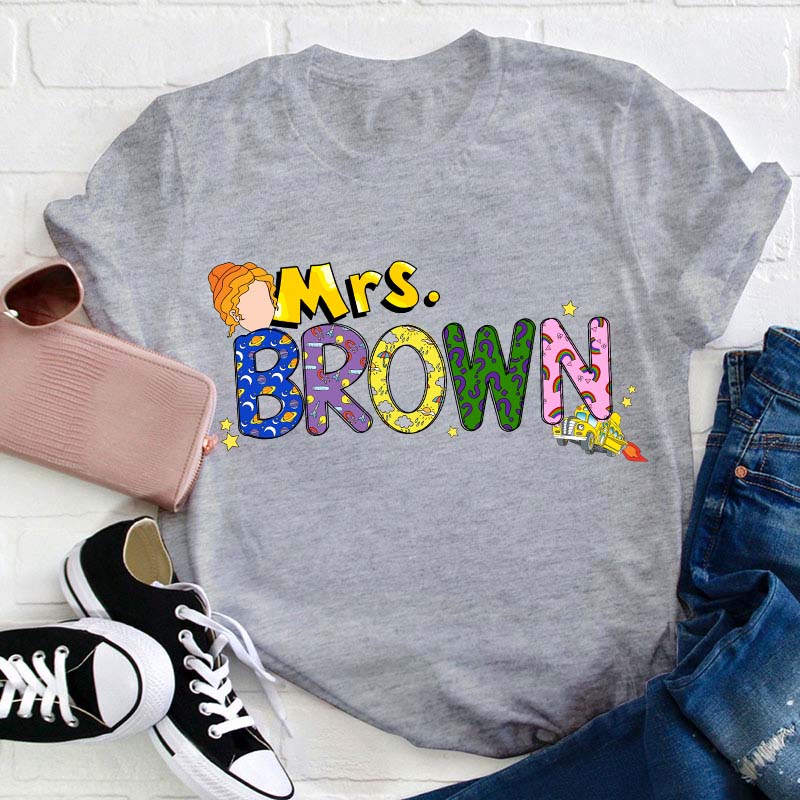 Personalized Name The Magic School Bus Teacher T-Shirt