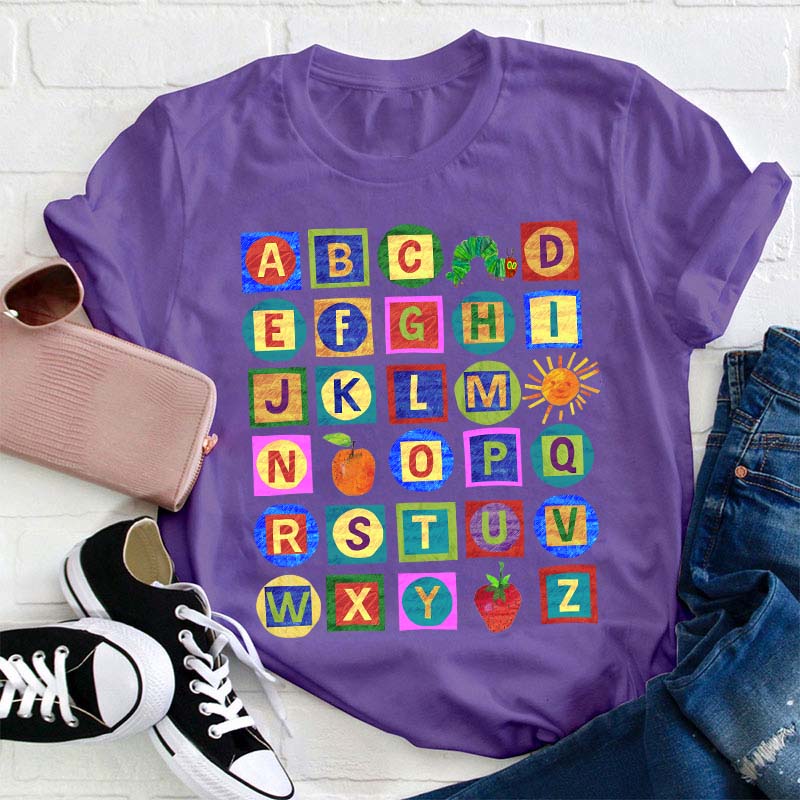 26 Letters The Very Hungry Caterpillar Teacher T-Shirt