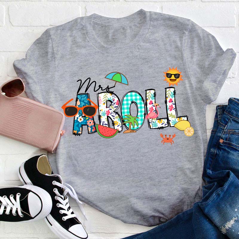 Personalized Name Summer Teacher T-Shirt