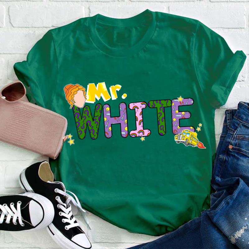 Personalized Name The Magic School Bus Teacher T-Shirt