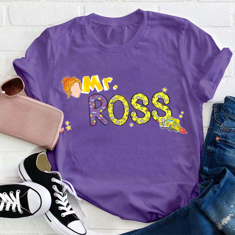 Personalized Name The Magic School Bus Teacher T-Shirt