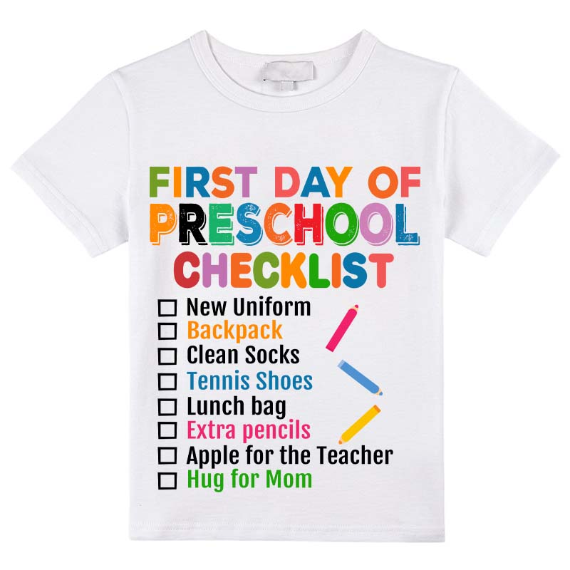 Personalized Grade First Day Of Middle School Checklist Kids T-Shirt