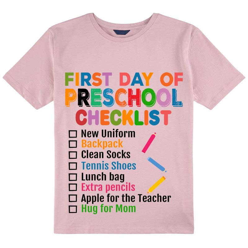 Personalized Grade First Day Of Middle School Checklist Kids T-Shirt