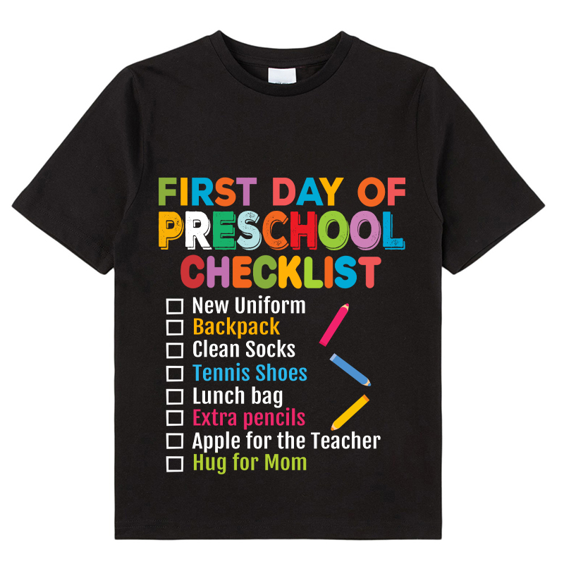 Personalized Grade First Day Of Middle School Checklist Kids T-Shirt