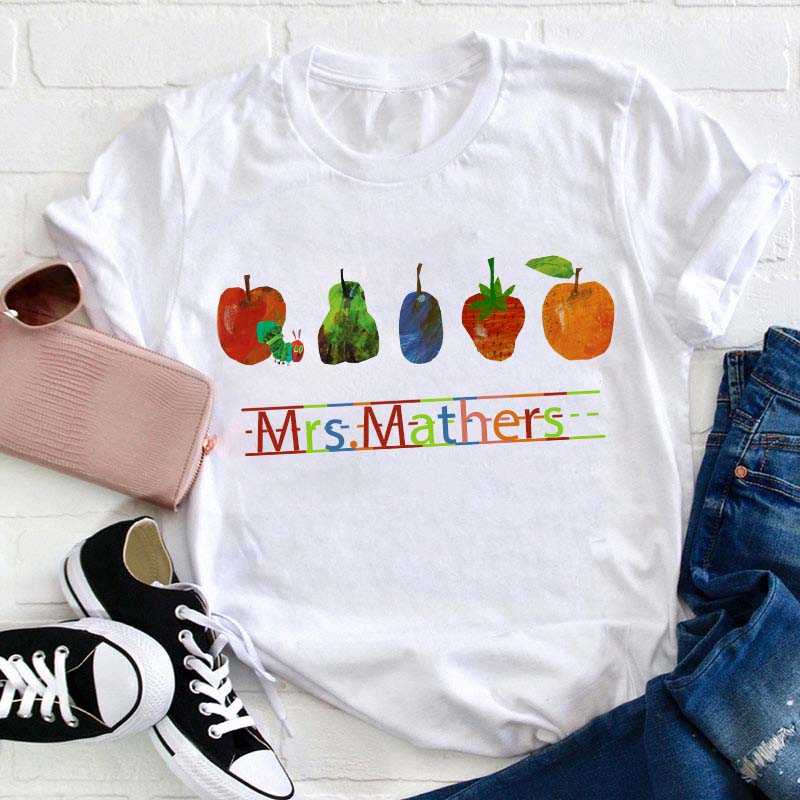 Personalized Name The Very Hungry Caterpillar Teacher T-Shirt