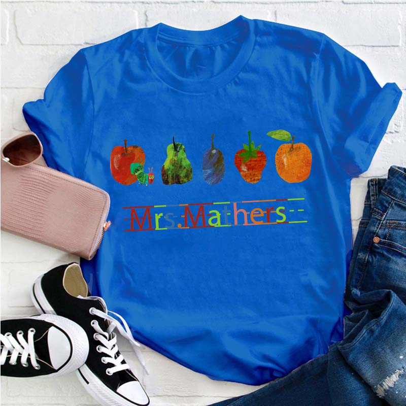 Personalized Name The Very Hungry Caterpillar Teacher T-Shirt
