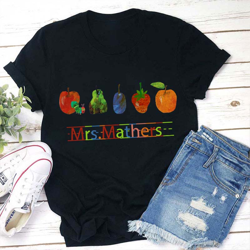 Personalized Name The Very Hungry Caterpillar Teacher T-Shirt