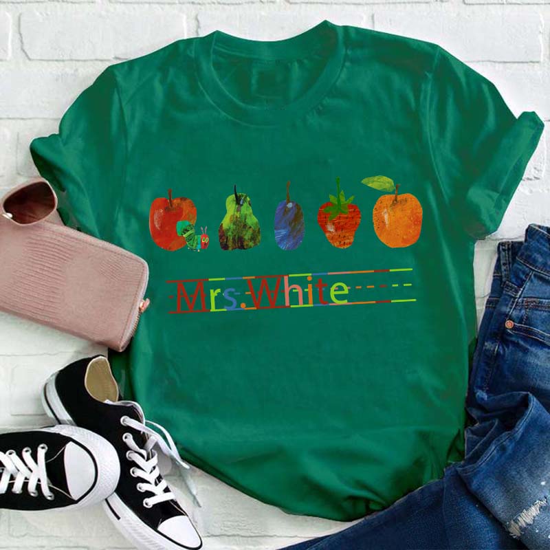 Personalized Name The Very Hungry Caterpillar Teacher T-Shirt