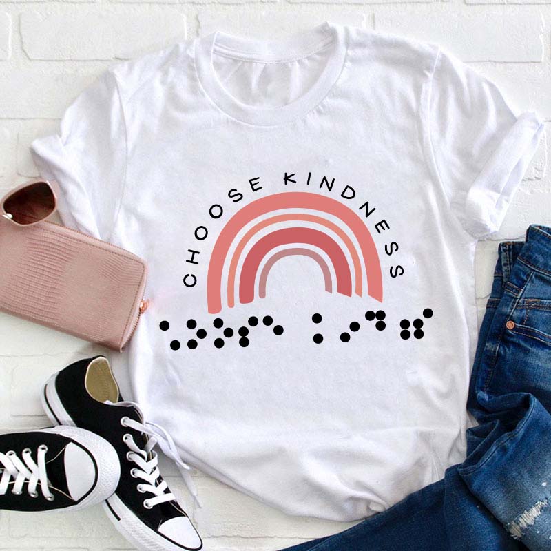 Rainbow Choose Kindness Teacher T-Shirt