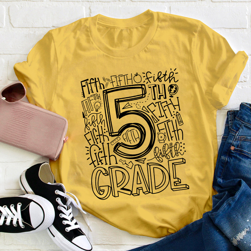 Personalized Alphabet Grade Teacher T-Shirt