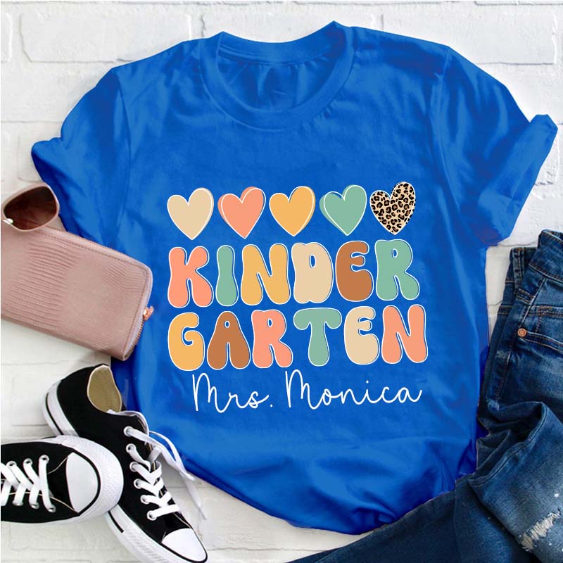 Personalized Five Hearts Teacher T-Shirt