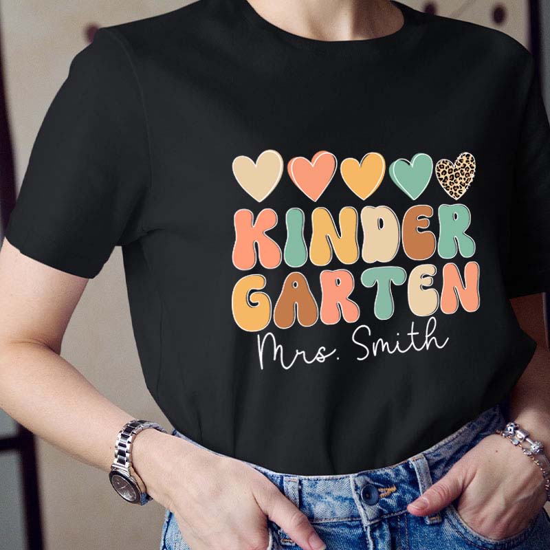 Personalized Five Hearts Teacher T-Shirt
