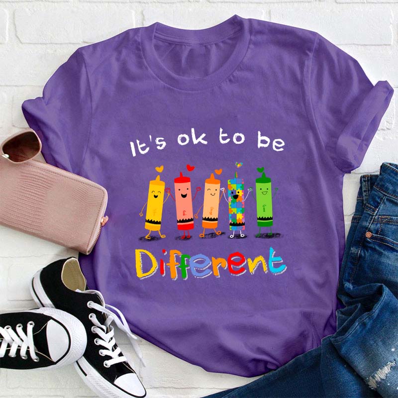 Crayons It's Ok To Be Different Autism Awareness Shirt Crayons It's Ok To Be Different Autism Awareness Shirt