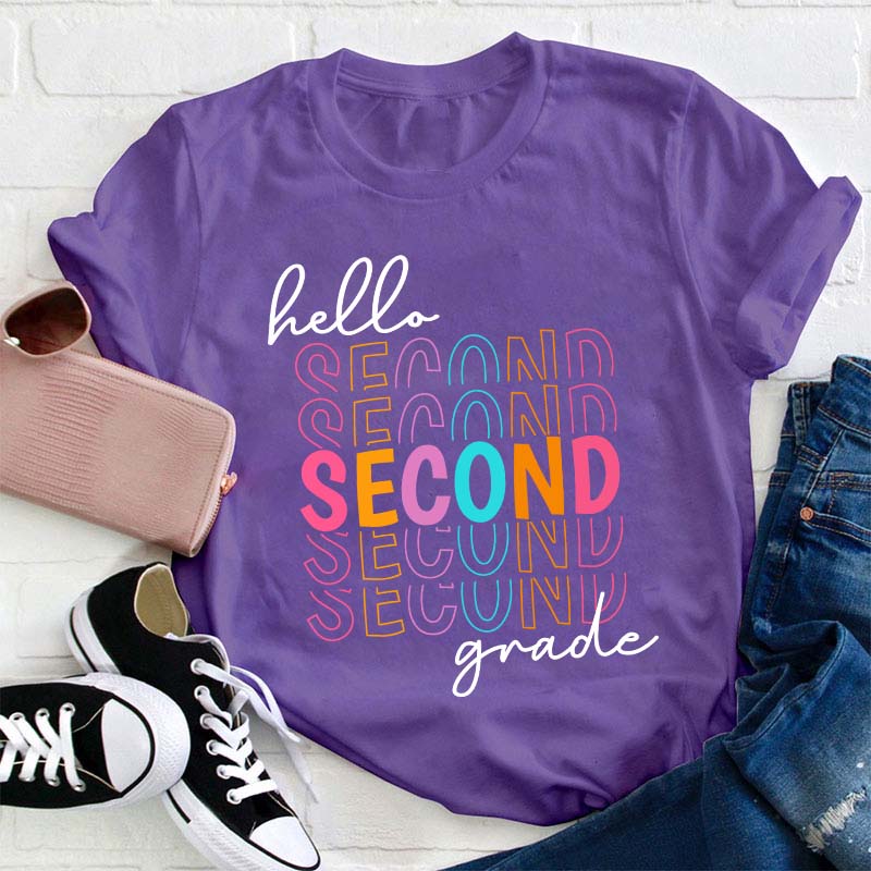 Personalized Hello Kindergarten Letters Colorful  T-Shirt