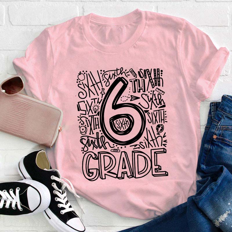 Personalized Alphabet Grade Teacher T-Shirt