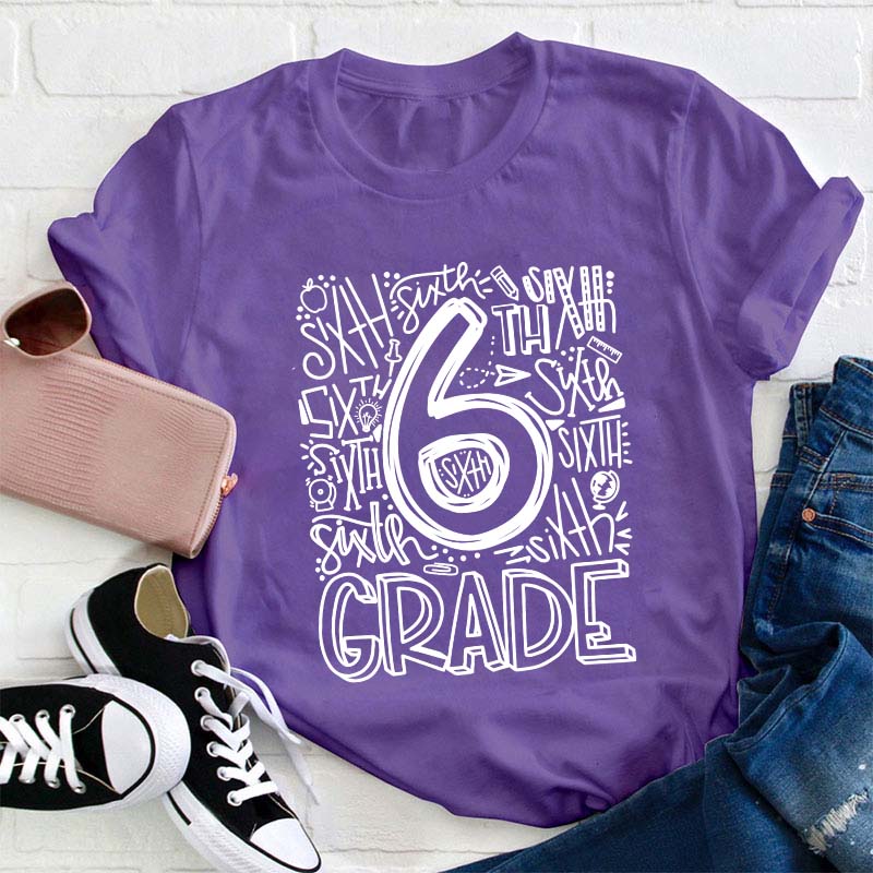Personalized Alphabet Grade Teacher T-Shirt
