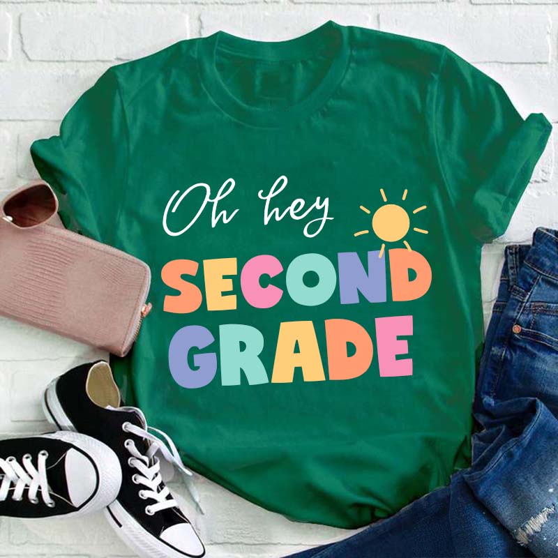 Personalized Grade Oh Hey First Grade Teacher T-Shirt