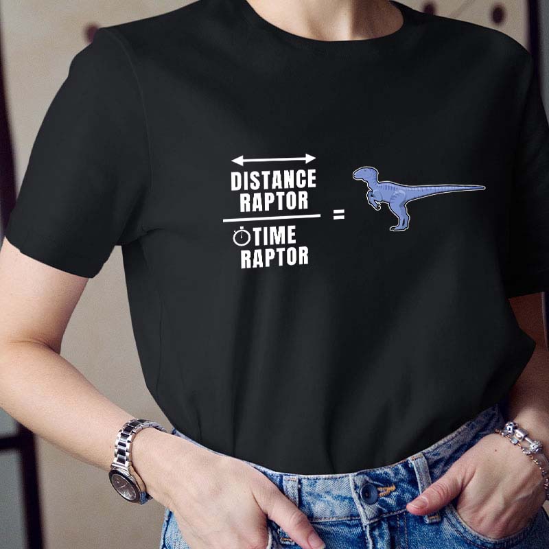 Distance Raptor Time Raptor Teacher T-Shirt