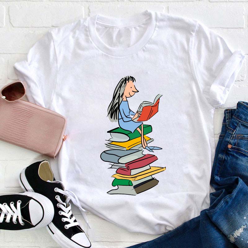 Bookworm Girl Gift Matilda Roald Dahl T-Shirt