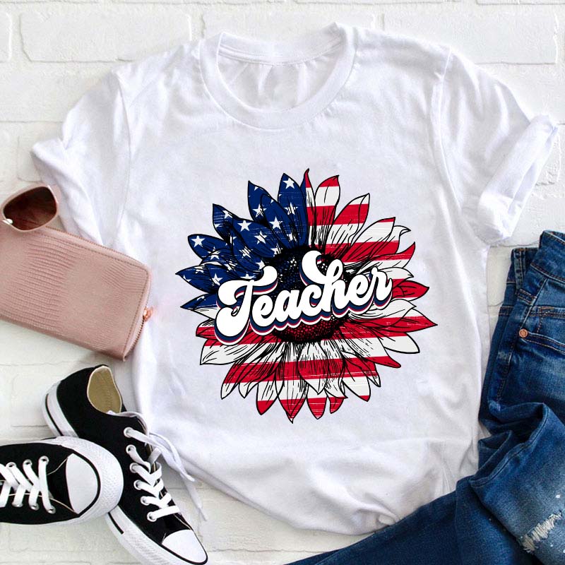 Teacher Big Sunflower T-Shirt