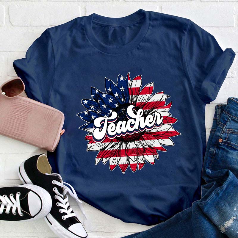 Teacher Big Sunflower T-Shirt