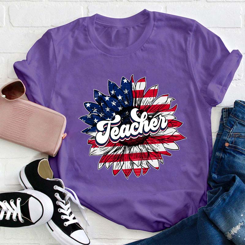 Teacher Big Sunflower T-Shirt