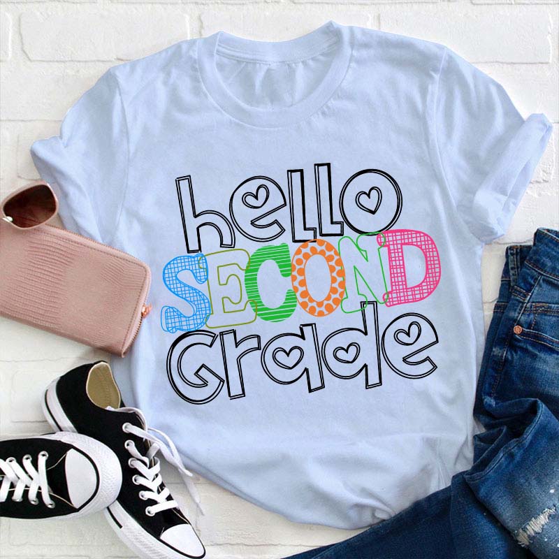 Personalized Grade Hello First Day Of School Teacher T-Shirt