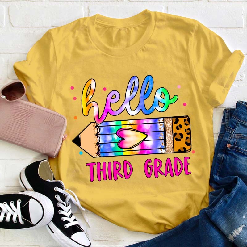 Personalized Grade Hello Teacher T-Shirt