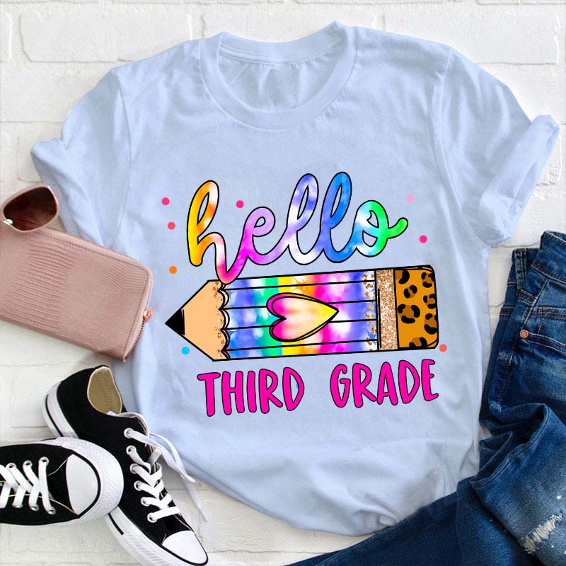 Personalized Grade Hello Teacher T-Shirt