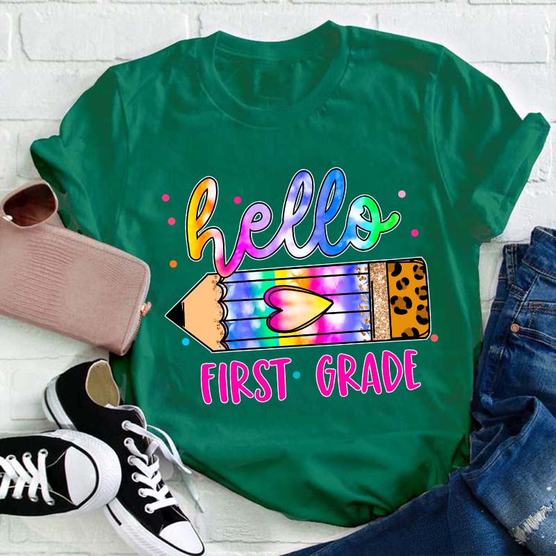 Personalized Grade Hello Teacher T-Shirt