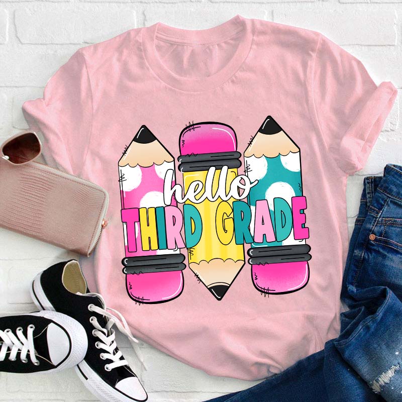 Personalized Grade Hello Teacher T-Shirt