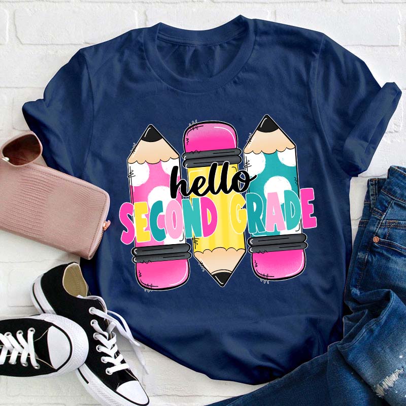Personalized Grade Hello Teacher T-Shirt