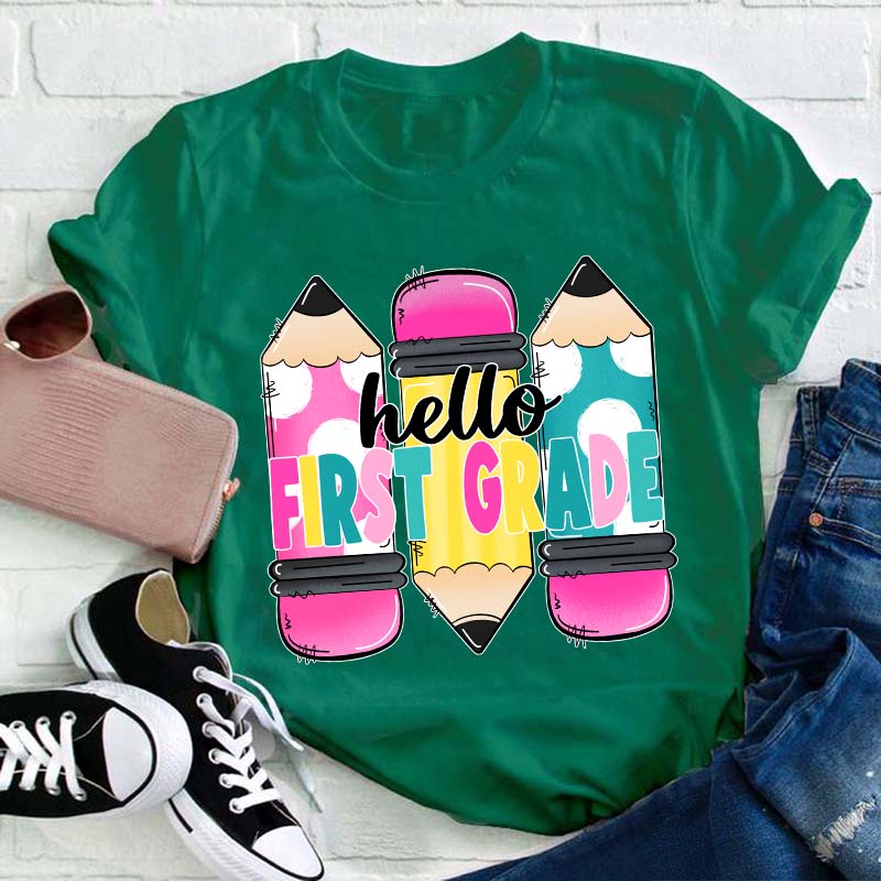 Personalized Grade Hello Teacher T-Shirt