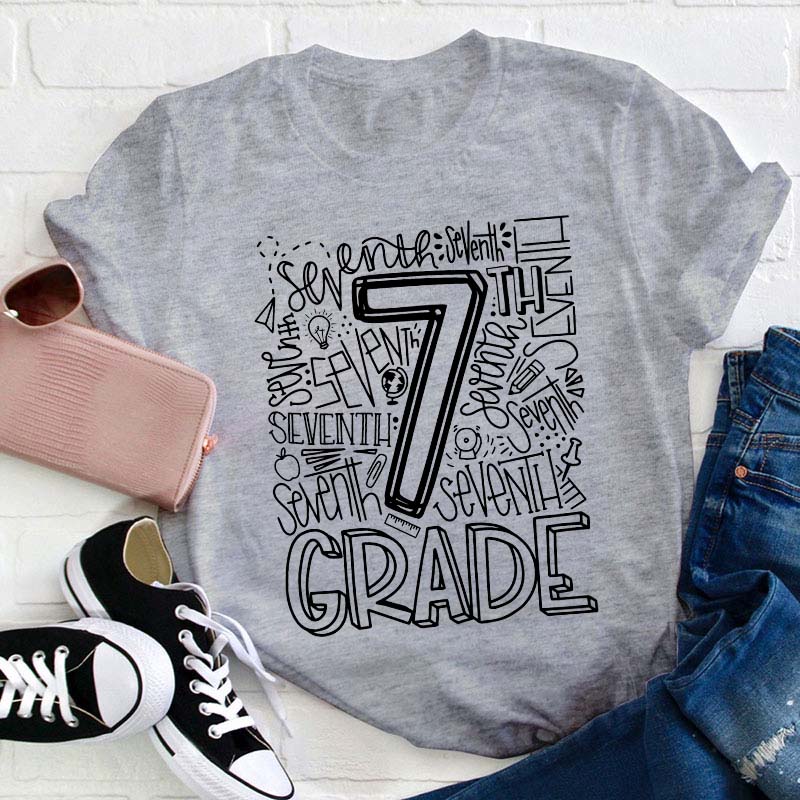 Personalized Alphabet Grade Teacher T-Shirt