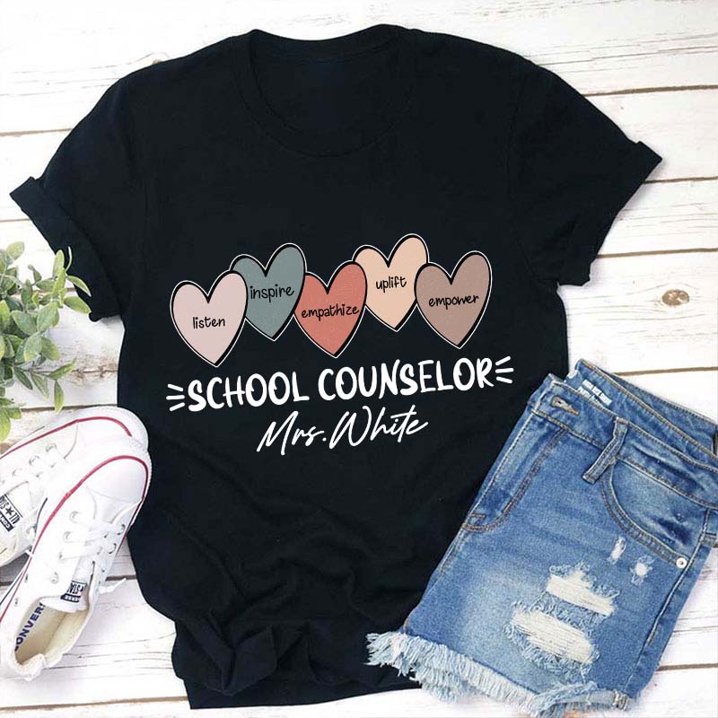 Personalized Listen Inspire Empower Teacher T-Shirt