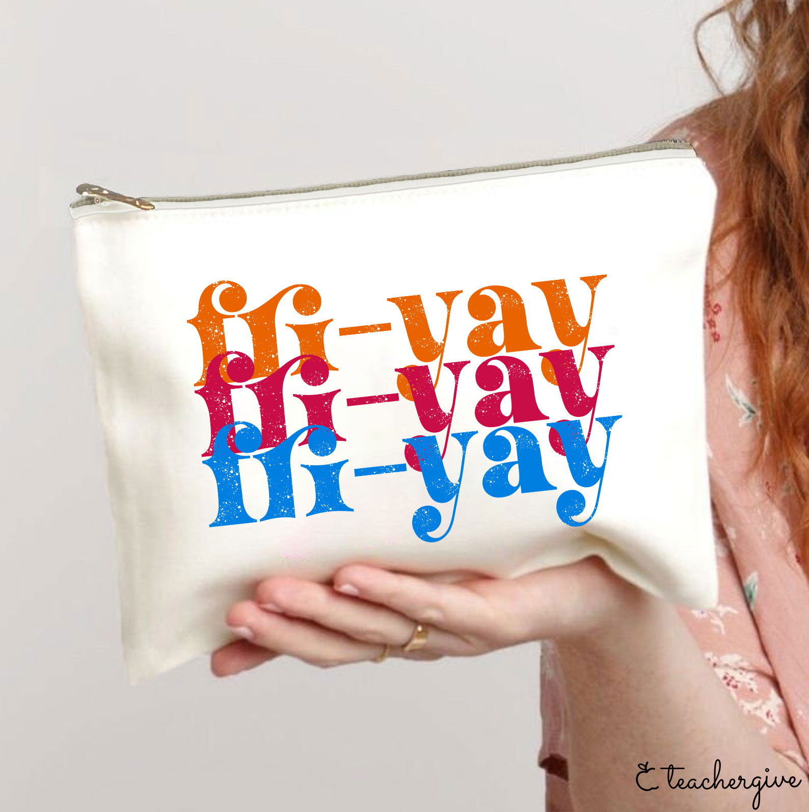 FRI-YAY Artistical Letter Teacher Makeup Bag