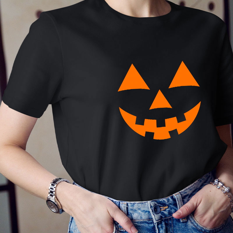 Halloween pumpkin Face Teacher T-Shirt