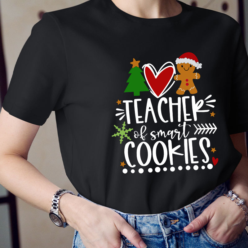 Teacher Of Smart Cookies Gingerbread Man Teacher T-Shirt