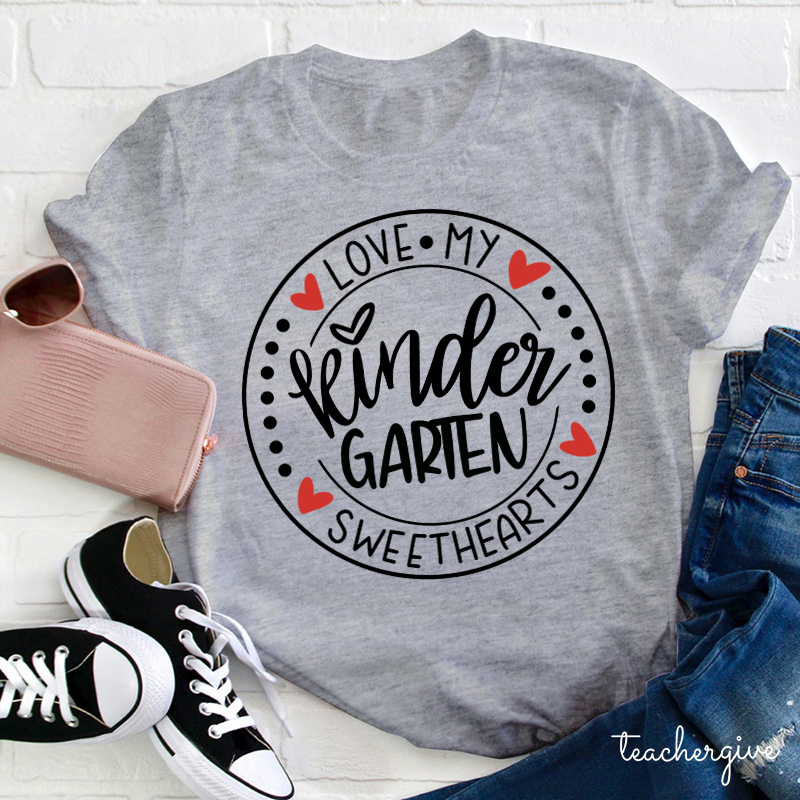 Personalized Grade Love My Kinderagrten Sweethearts Teacher T-Shirt