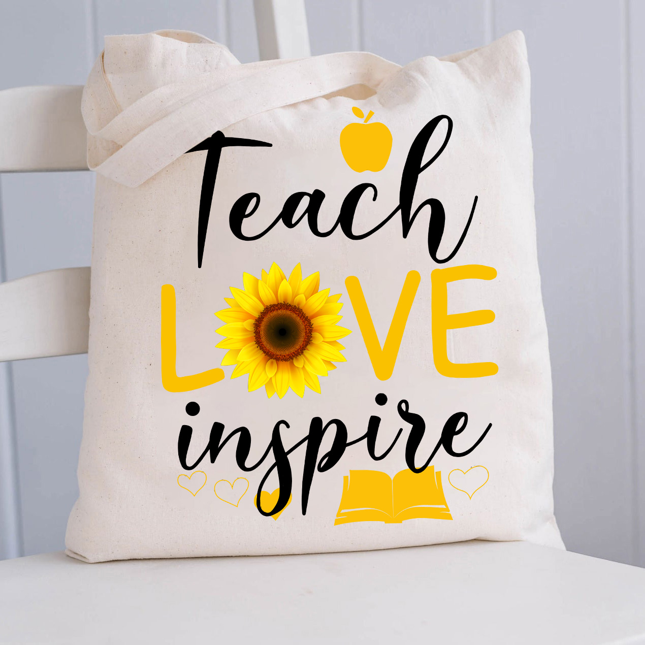 Teach Love Inspire Flower Teacher Tote Bag